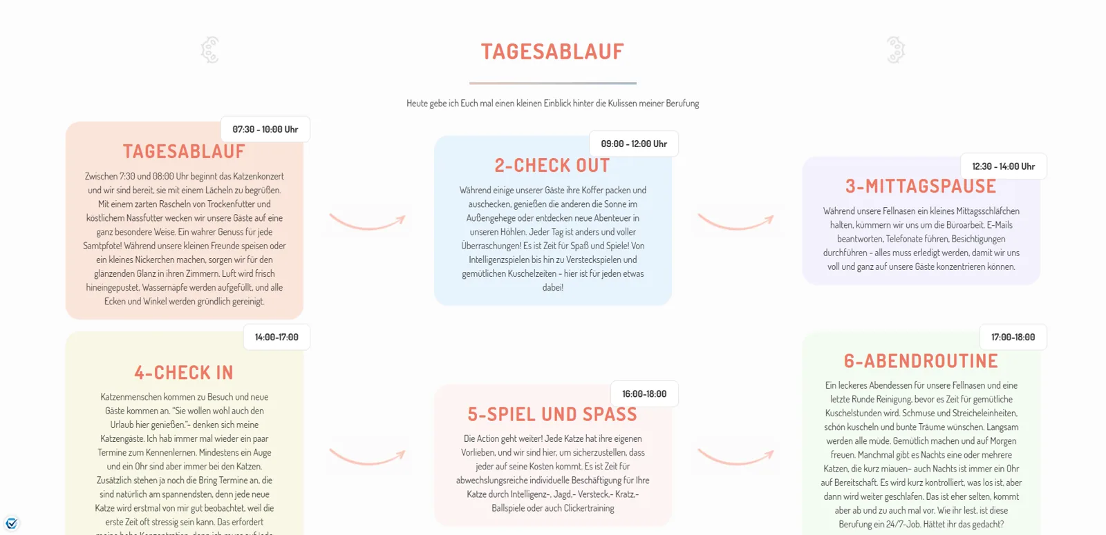 Katzenpension Miau — homepage design